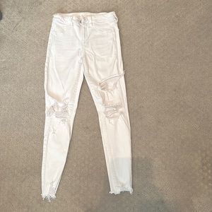 AE ripped white jeans. Size 4 regular